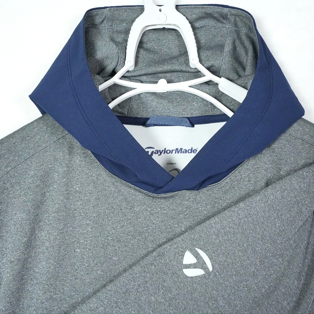 TaylorMade Zero Restriction Mens XXL Gray Navy Blue Golf Pullover Hoodie L/S